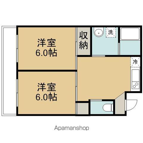 プチフルール(2DK/1階)の間取り写真