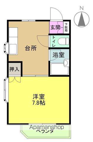 ファミールみによん(1DK/1階)の間取り写真