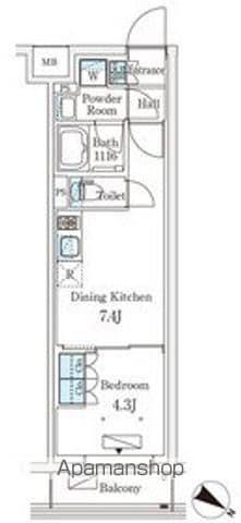 参宮橋ビューアパートメント(1DK/3階)の間取り写真