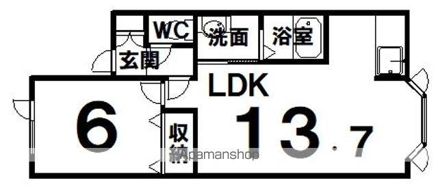 LEMUREⅡ(1LDK/1階)の間取り写真