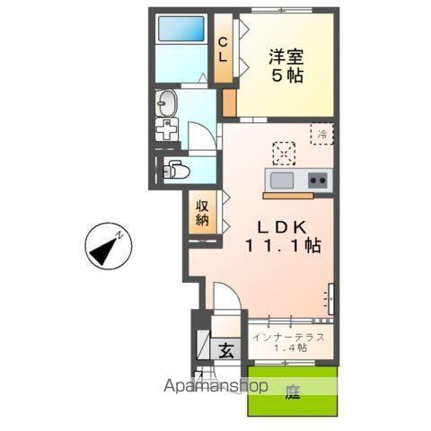 ノイアー・ルウムⅠ(1LDK/1階)の間取り写真