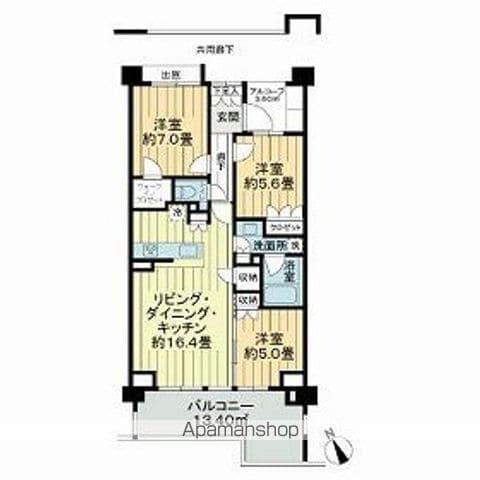 吉祥寺御殿山HOUSE(3LDK/4階)の間取り写真