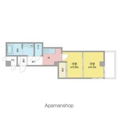 BS117ノース(2K/4階)の間取り写真