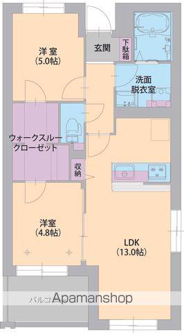 ルーチェ 国立 ズード(2LDK/3階)の間取り写真