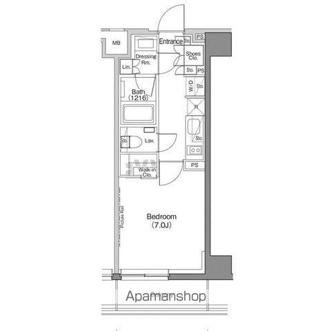 ザ・パークハビオ神楽坂香月(1K/3階)の間取り写真