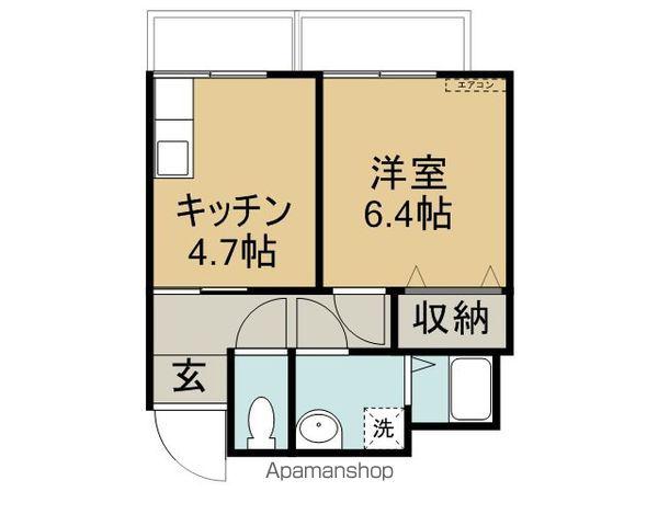 KTハイツ(1DK/3階)の間取り写真