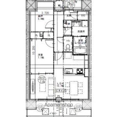 さくらHILLS ROKUBAN PLATINUM RESIDE(2LDK/5階)の間取り写真