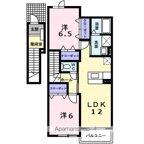 ディマンシュ.MA(2LDK/2階)の間取り写真