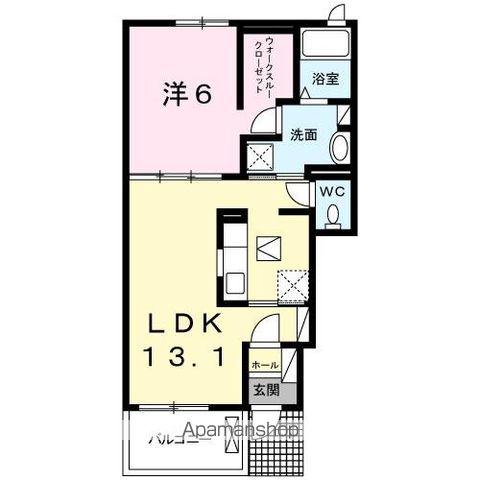 ボヌール メゾン B(1LDK/1階)の間取り写真