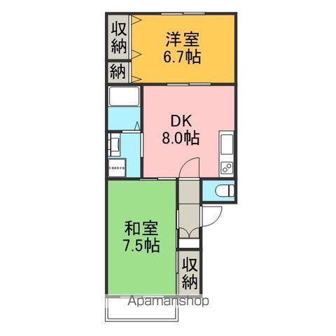 ドミール21(2DK/2階)の間取り写真