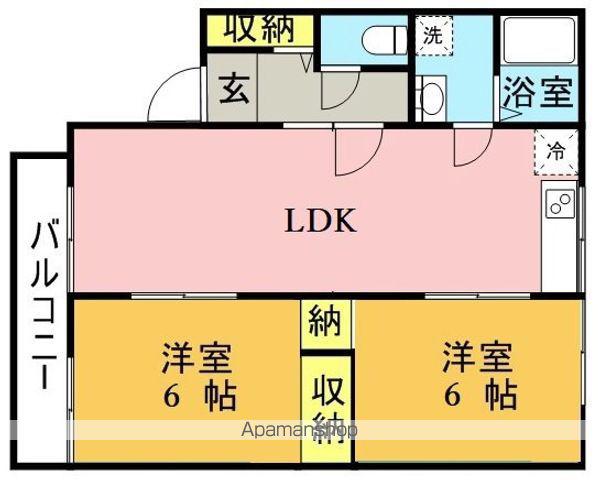 コスモハイツドリーム(2LDK/1階)の間取り写真