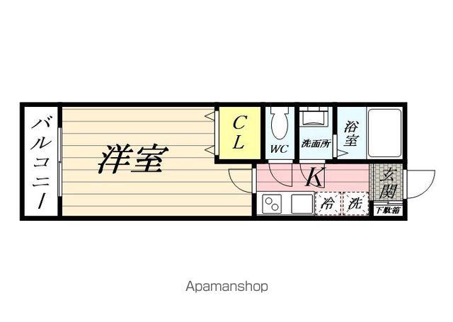 CREA 美南(1K/1階)の間取り写真