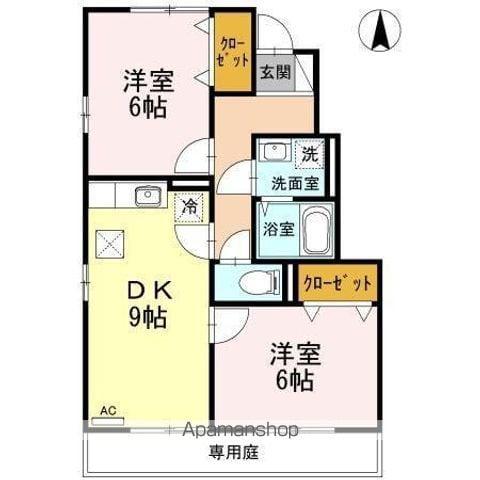 セジュールふくずみ(2LDK/1階)の間取り写真