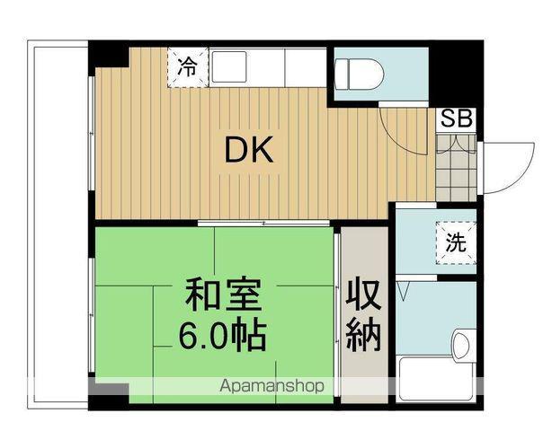 ナインコーポ(1DK/4階)の間取り写真