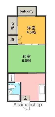 陽行ハイムシティ(2K/1階)の間取り写真