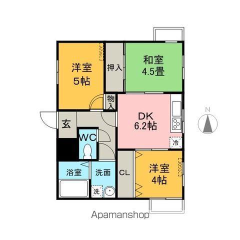 パレロワイヤル喜多山(3DK/3階)の間取り写真