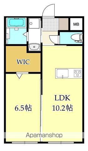 リヴィエールシャン都北町(1LDK/4階)の間取り写真