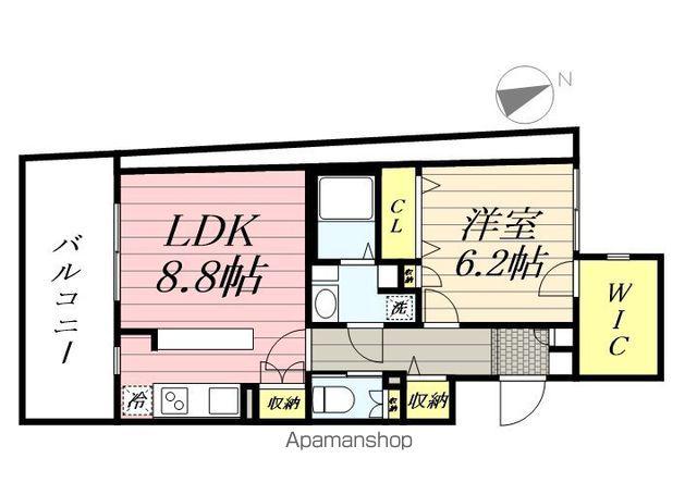 PASEO四谷三丁目(1LDK/1階)の間取り写真
