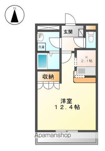 クレシアⅡ(1K/1階)の間取り写真