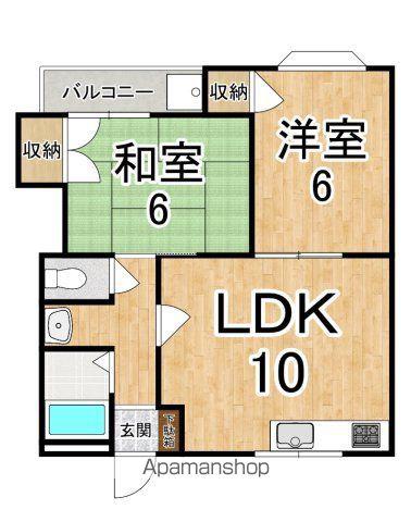 ラ・フォーレ前栽(2LDK/1階)の間取り写真