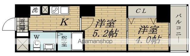 エグゼ新北野(2K/10階)の間取り写真