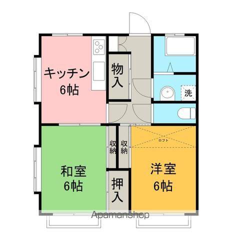 シャロム水汲(2DK/2階)の間取り写真