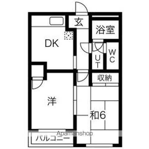 コーポラス市川(2DK/3階)の間取り写真