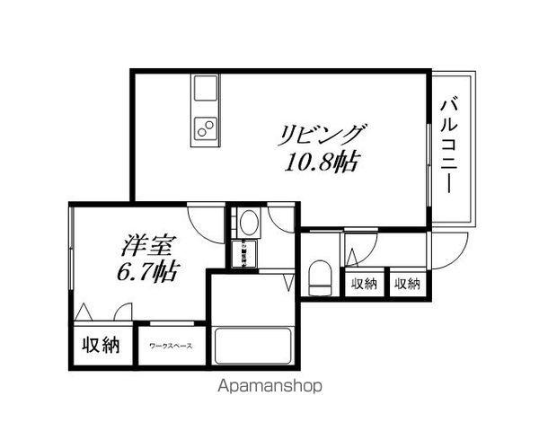 PARK HEIM ASAHI 3(1LDK/1階)の間取り写真
