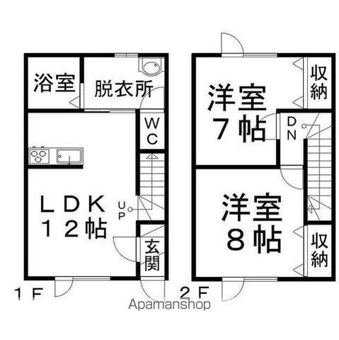 ローヤルハイム西三輪Ⅲ(2LDK/1階)の間取り写真