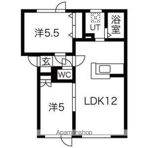 札沼線 当別駅 徒歩10分 2階建 築23年(2LDK/2階)の間取り写真