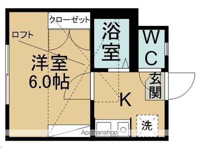 ピースフル泉第11(1K/1階)の間取り写真