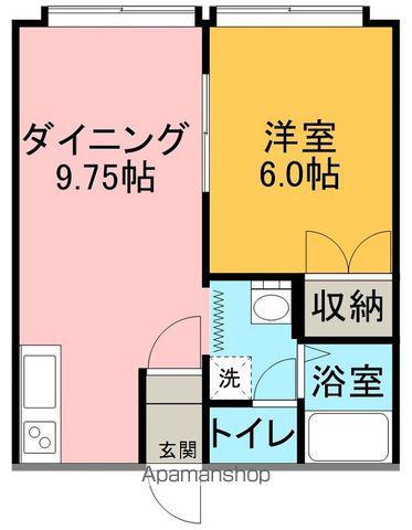 グローイングハイムA(1DK/1階)の間取り写真