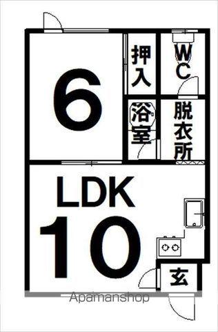 大東マンション(1LDK/2階)の間取り写真