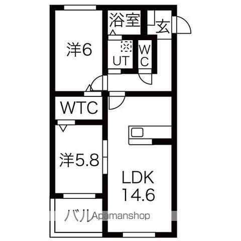岐阜県本巣郡北方町 3階建 築16年(2LDK/3階)の間取り写真