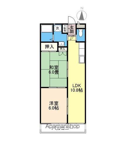 手城コーポ(2LDK/2階)の間取り写真