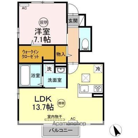 GRACE Ⅰ(1LDK/1階)の間取り写真