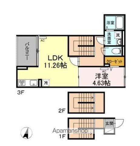 アンジュール西小岩(1LDK/3階)の間取り写真