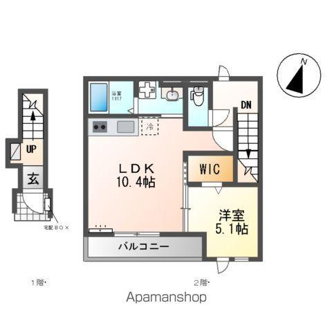 AZURE(1LDK/2階)の間取り写真