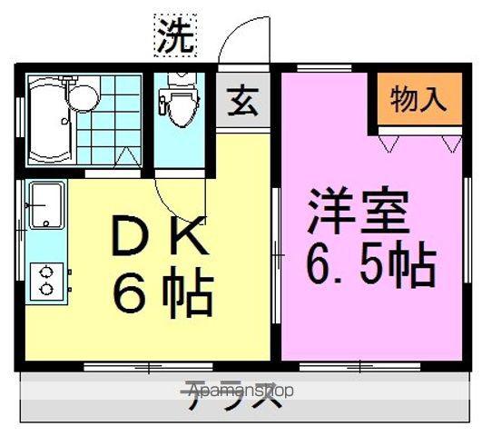 コーポ度来(1DK/1階)の間取り写真