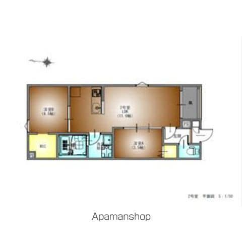 REGALESTラヴ守山(2LDK/2階)の間取り写真