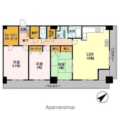 オーシャンビュー壱番館(3LDK/14階)の間取り写真