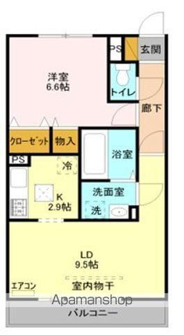 ラ ロジュマン シャンティ(1LDK/1階)の間取り写真