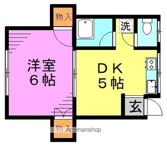 もみじ荘(1DK/1階)の間取り写真