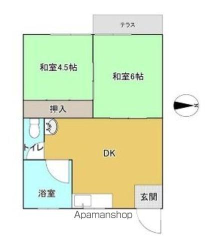 土山協栄ハイツ(2DK/1階)の間取り写真