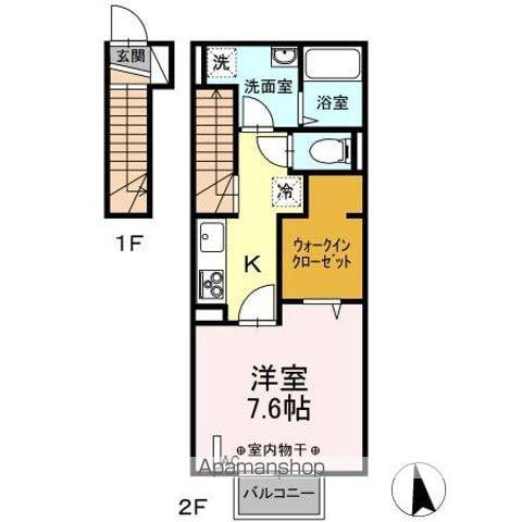 ノーブル(1K/2階)の間取り写真