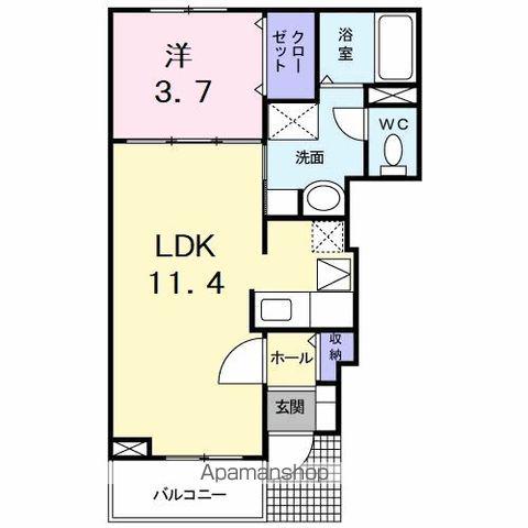 ティファニーハイツⅡ(1LDK/1階)の間取り写真