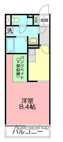 ミランダYIⅡ(ワンルーム/3階)の間取り写真