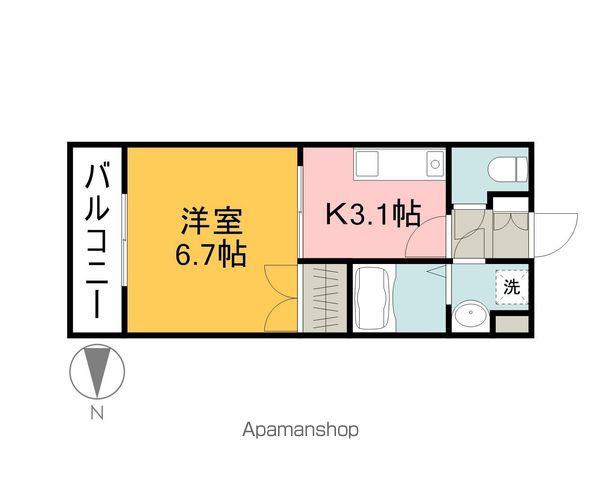 M.CITY井口(1K/2階)の間取り写真