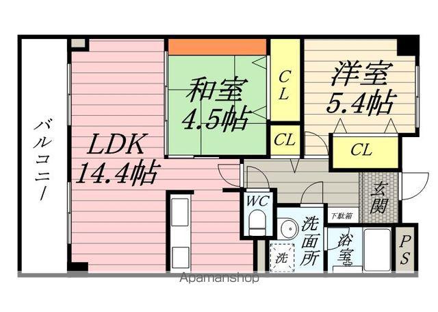 シャインコート(2LDK/1階)の間取り写真