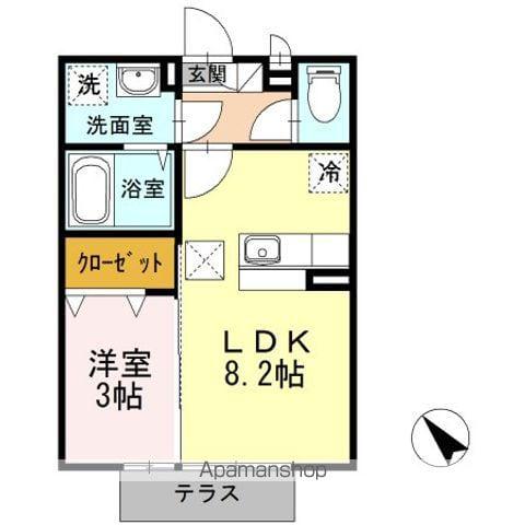 シュティッヒパルメ(1DK/1階)の間取り写真